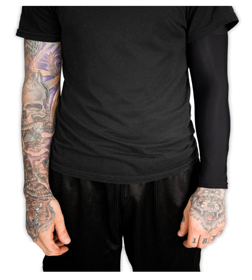 Black Tattoo Cover Compression Arm Sleeve