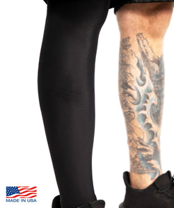 Black Tattoo Cover Full Leg Sleeve