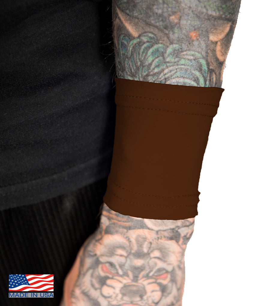 Chocolate Brown Tattoo Cover Small Wrist Sleeve